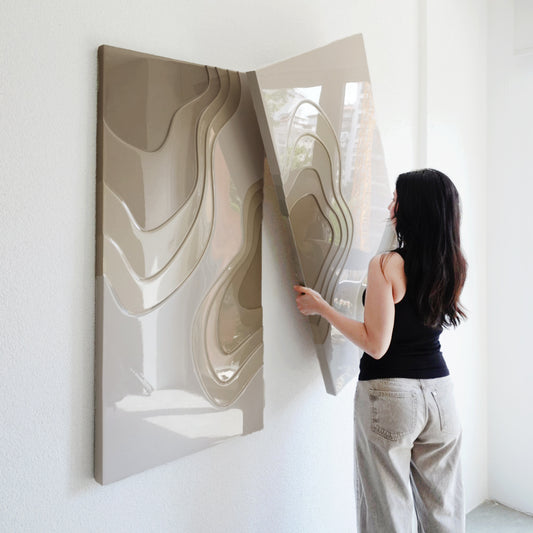 SOFT WIND BEJ (2 PARÇALI ESER) - 60x100 cm (FULL SHINE)