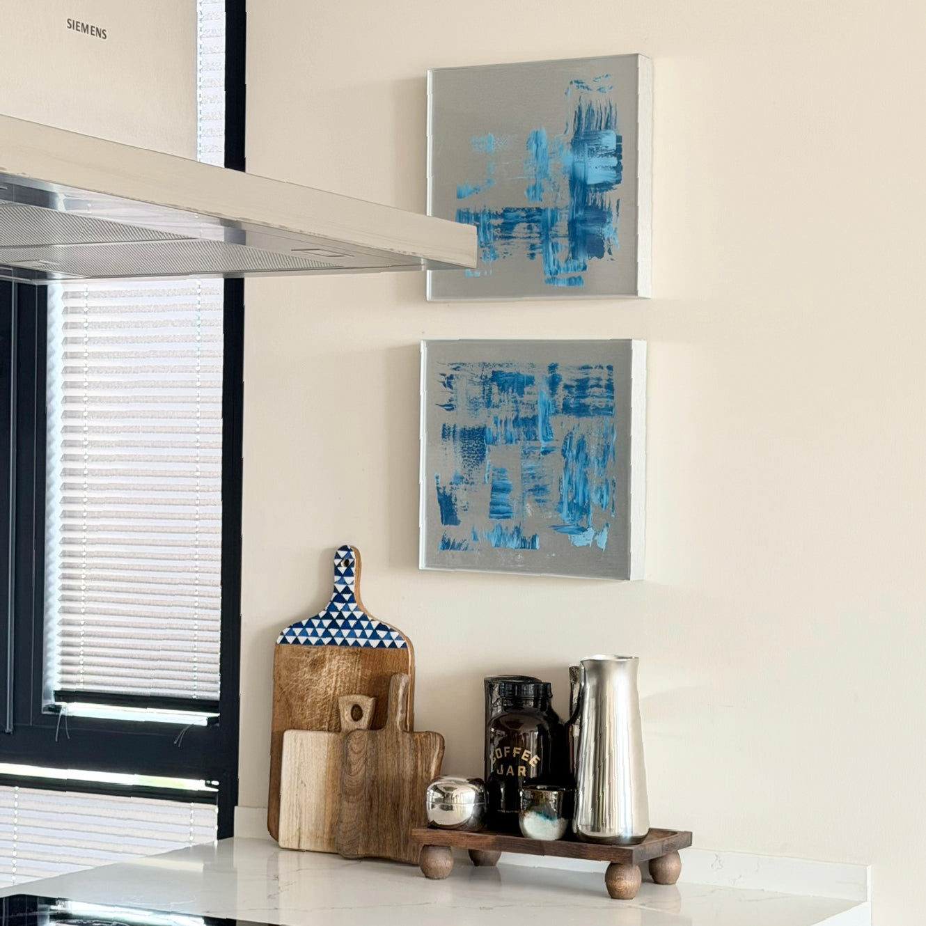 Metal Tablo - Metalic Blue 30 x 30 cm