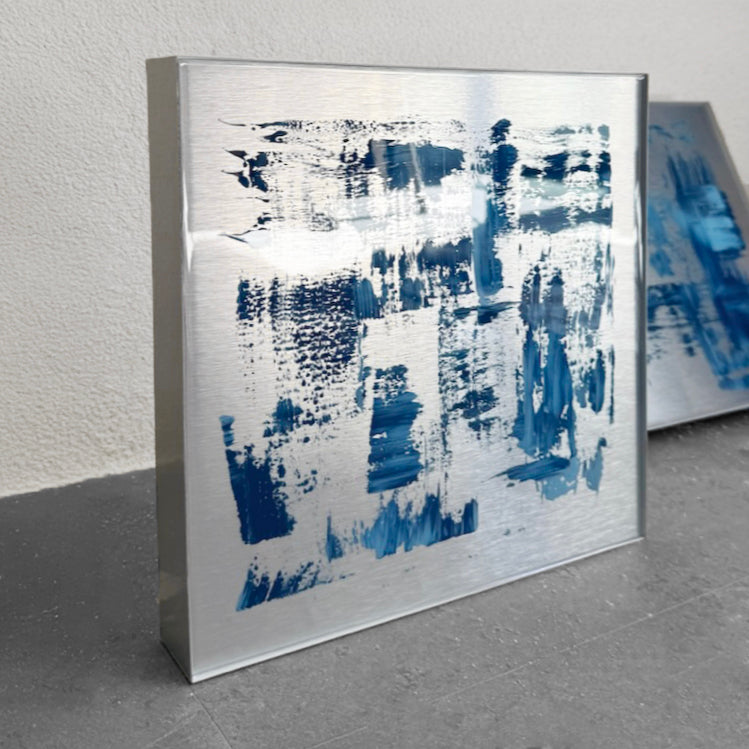 Metal Tablo - Metalic Blue 30 x 30 cm