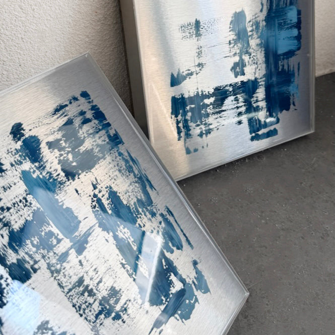 Metal Tablo - Metalic Blue 30 x 30 cm
