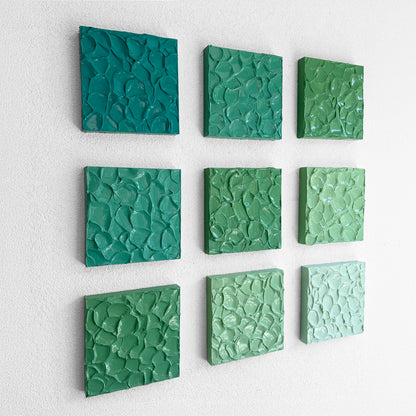 Dokulu Tablo Seti - 30 x 30 cm - 9 Adet Kare Tablo / BITS